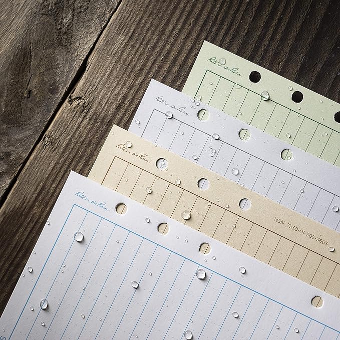 Rite In The Rain Weatherproof Loose Leaf Paper, 4.625" x 7", 32# Gray, Universal Pattern, 100 Sheet Pack (No. 772)