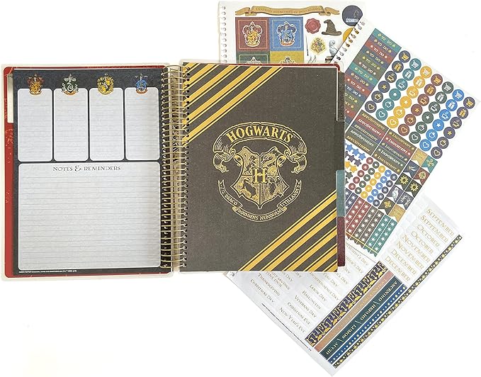 Paper House Productions Harry Potter 12 Month Undated 9.5" Planner with Month and Event Flag Stickers - Marauder's Map