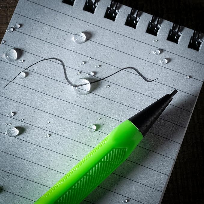 Rite in the Rain Weatherproof Mechanical Pencil, Hi-Viz Green Barrel, 1.3mm Dark Lead, 12 lead refills (No. HV15)