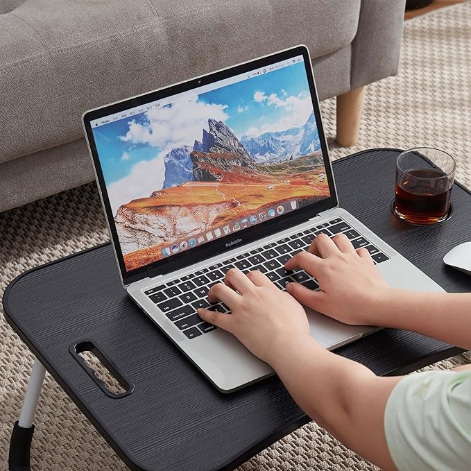 Laptop Bed Tray Table, Adjustable Laptop Stand, Portable Lap Desks with Foldable Legs, Reading Desk for Sofa Couch Floor - Large