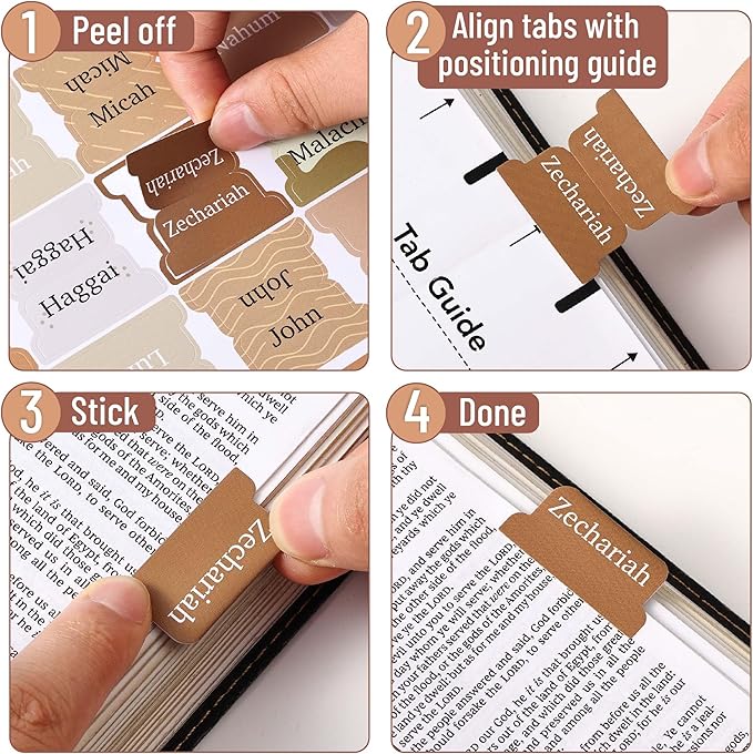 Mr. Pen- Bible Tabs, 75 Tabs, Coffee Palette, Laminated Bible Tabs for Women and Men, Bible Tabs for Study Bible, Bible Index Tabs, Bible Book Tabs, Bible Labels Tabs, Mr Pen Bible Tabs