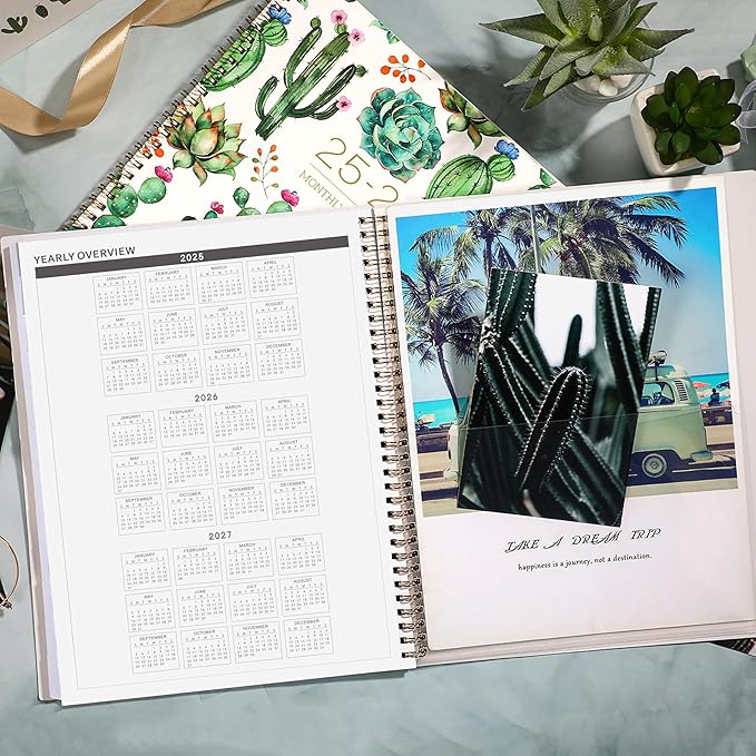 2025-2026 Monthly Planner/Calendar - Monthly Planner 2025-2026, Jan. 2025 - Dec. 2026, 9" x 11", 2025 Planner Monthly with Tabs & Note Pages, Spiral Binding, Thick Paper, Back Pocket
