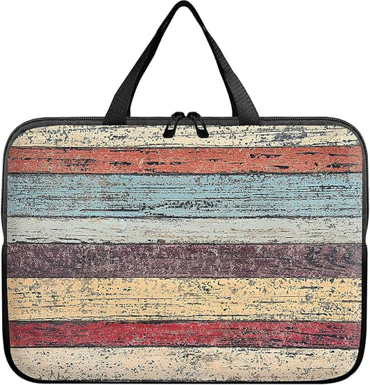 Laptop Sleeve Case Bag 13 inch, Retro Wood Slim Carrying Case Durable Handbag Travel Laptop Bag for 13 inch MacBook Air M3/M2/Pro M2/ 13" iPad Pro/Air M4/M2 2024