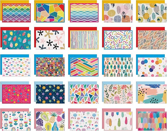 Dessie 50 Different Blank Cards With Envelopes - 4x6 Inch Blank Greeting Cards w/Colored Envelopes & Gold Seals. Colorful Designs - No Repetition. All Occasion Note Cards with Envelopes Set