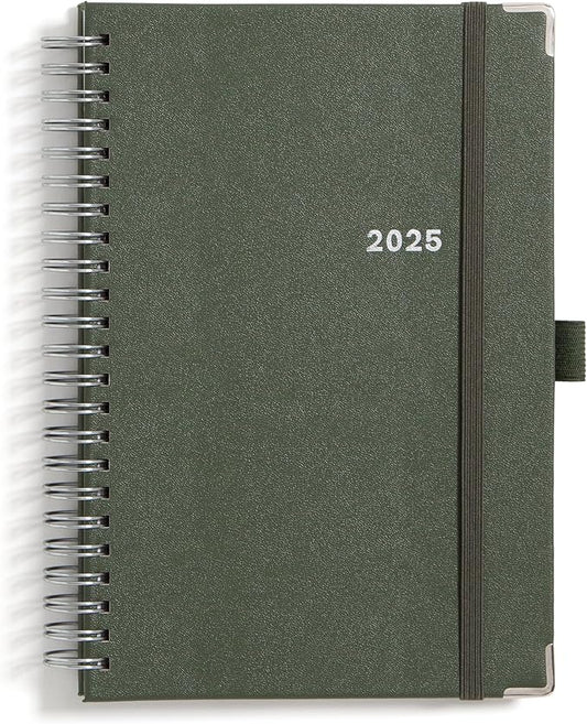 Blue Sky 2025 Weekly and Monthly Planner Calendar, January 2025 - December 2025, 5" x 8", Hardcover, Laminated Tabs, Wirebound, Storage Pocket, Slate Gray (Slate Gray- 2025, 5" x 8")