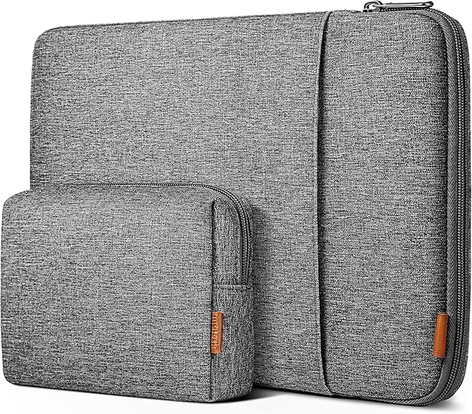 Inateck 360° Protective Laptop Bag with Accessory Bag, Compatible with 14-inch MacBook Pro/Max M4 M3 M2 M1 2021-2024, Gray