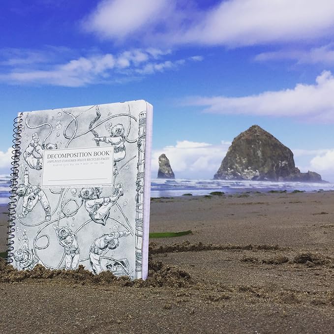 Decomposition Deep Stretch College Ruled Spiral Notebook - 9.75 x 7.5 Journal with 160 Lined Pages - 100% Recycled Paper - Notebooks for School Supplies, Home & Office - Made in USA