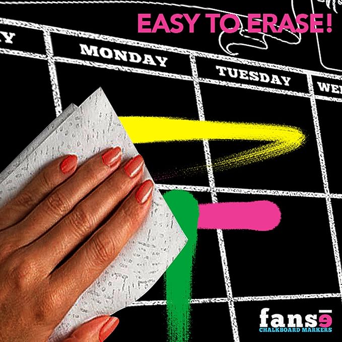 Fanse Monthly Magnetic Calendar for Refrigerator and Marker Set 18" x 14", Magnetic Fridge Calendar, Monthly Planner Blackboard Organizer Agenda Memo for Home, Grocery, Kitchen, Classroom, Dorm Room