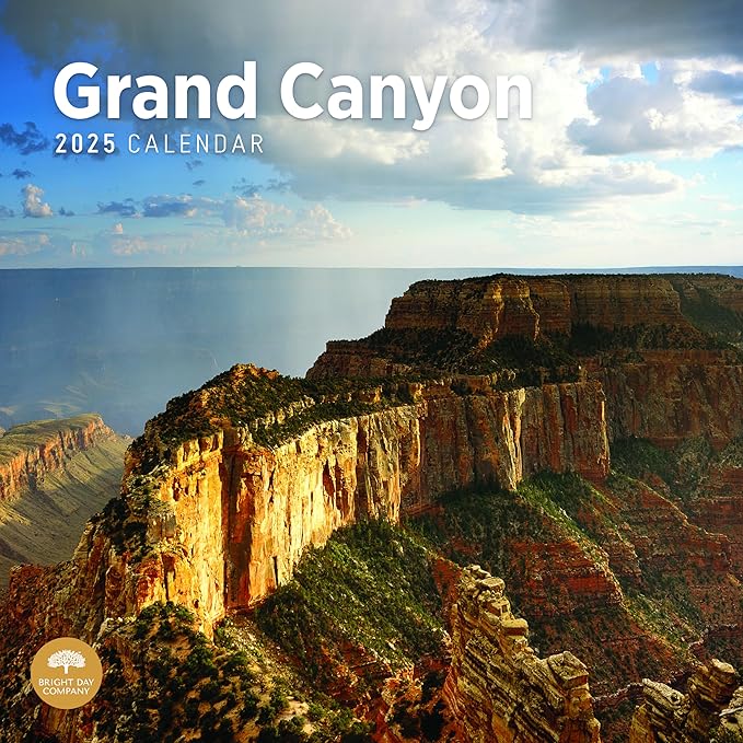 2025 Grand Canyon Monthly Wall Calendar by Bright Day, 12 x 12 Inch National Park Scenic Photography
