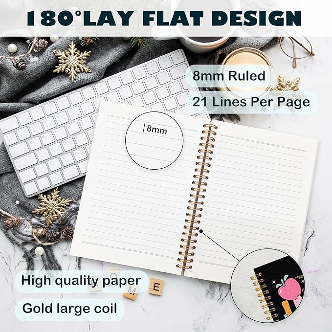 BearCake Groovy Teacher Notebook Journal, Teacher Gifts for Women, Teacher Appreciation Gifts, Thank You Teacher Gifts, Teacher Desk Supplies, in My Teacher Era Hardcover Spiral Notebook 5.5x8.3