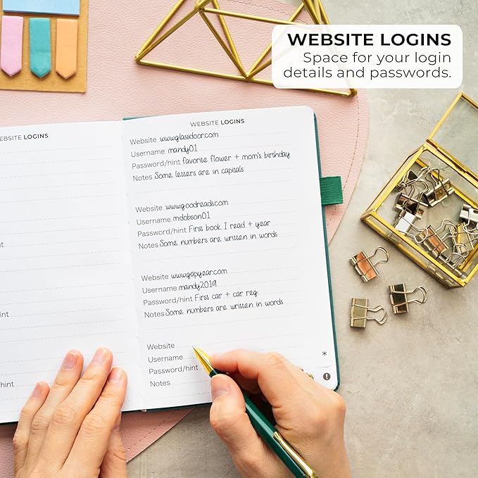 Clever Fox Address Book with alphabetic tabs - PU Leather Telephone and Address Book for Keeping Contacts Safe, Contact Organizer Journal, Medium Size (5.3″ x 7.7″) Hardcover, Dark Teal