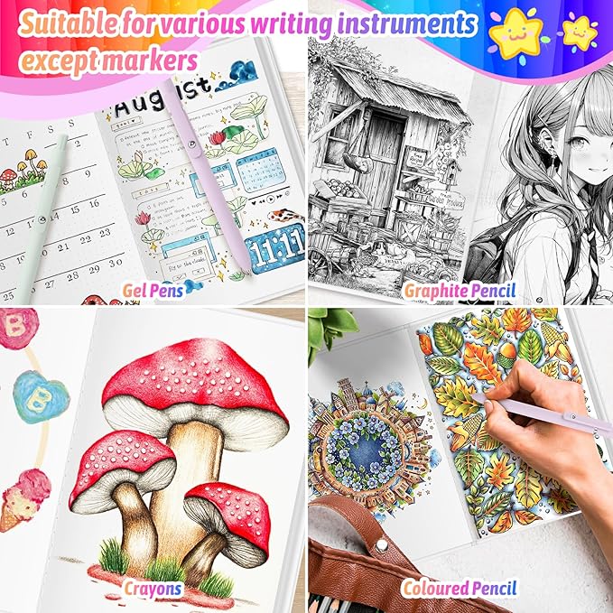 12-Pack Blank Hand Writing Books for Kids Ages 4 5 6 7 8 9 10 11 12 Year Old, 60 Pages 6"x8" Blank Hardcover Books Bulk, Notebooks & Journal Supplies, Back to School Essentials Office Desk Accessories