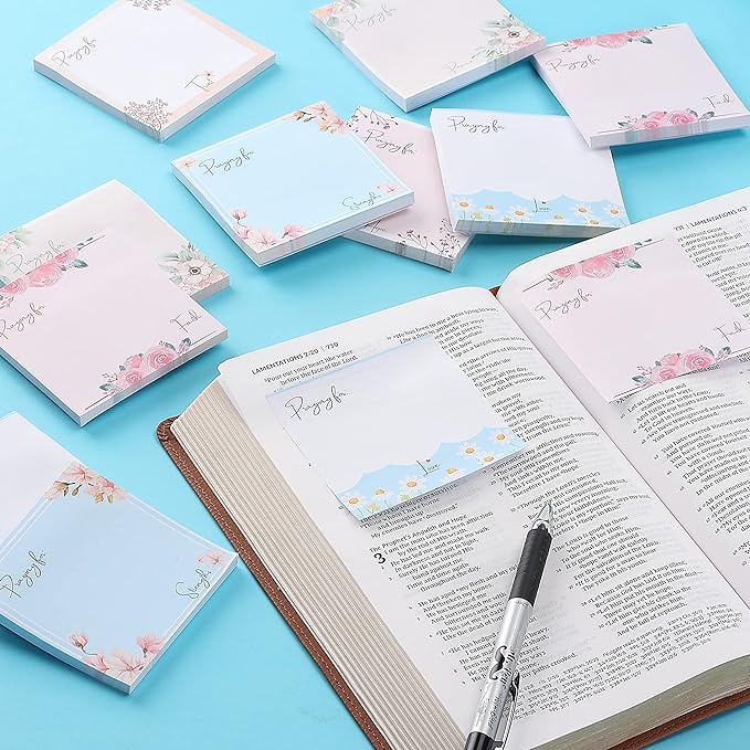 Mr. Pen- Floral Sticky Notes, 3'x3', 12 Pads, Aesthetic Colorful Sticky Notes in Bulk