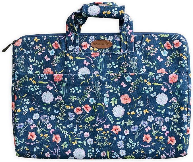 Maison d'Hermine Laptop Bag upto 15.6 inch Stain and water repellent Cotton canvas - Just Florals