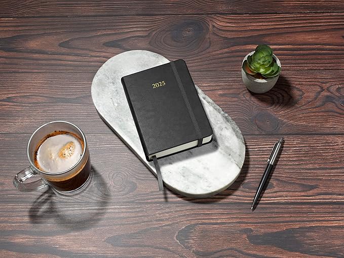 Wykeham's Executive 2025 Daily Journal Planner (Black, 4.5"×3.5")