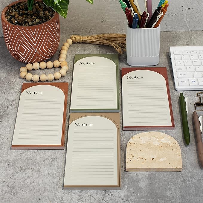 Beautiful Magnetic Notepads for Fridge - Set Of 4 Modern Note pads With Lined Pages to Easily Write Notes & Make Grocery/Shopping Lists - The Perfect To Do Pad w/ Strong Magnets for Your Refrigerator