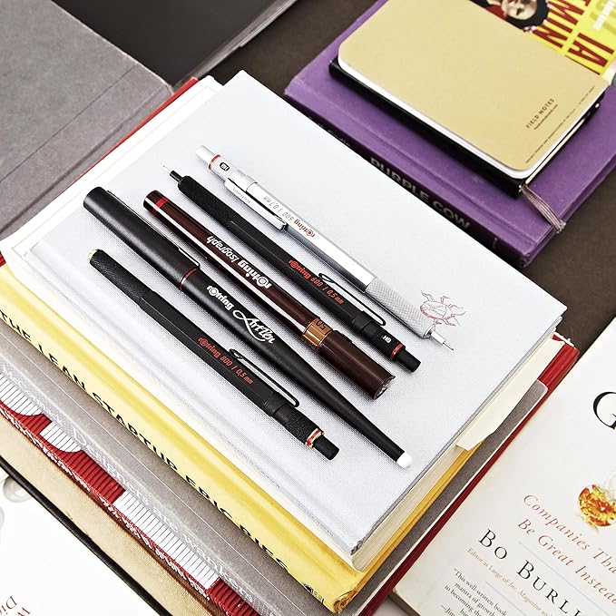 rOtring 600 Ballpoint Pen, Medium Point, Black Ink, Red Barrel, Refillable