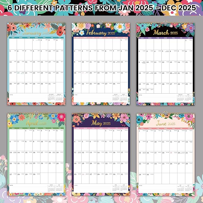 2025 Wall Calendar - Calendar 2025, 12 Monthly Wall Calendar 2025 from Jan. 2025 - Dec. 2025, 12" x 17", Perfect for Home & Office Planning