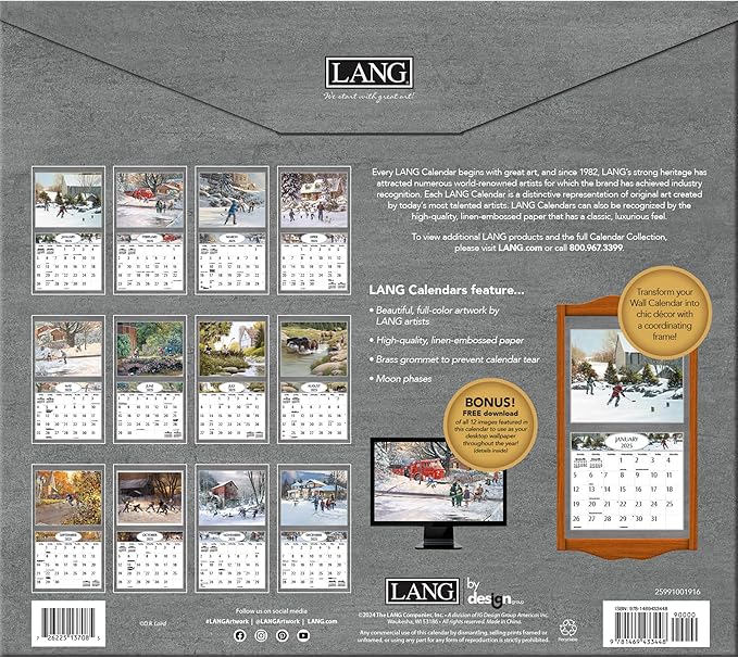 LANG Hockey Hockey Hockey 2025 Wall Calendar (25991001916)