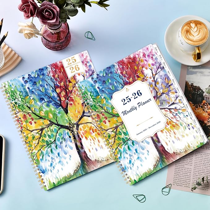 2025-2026 Monthly Planner - Monthly Planner from January 2025 - December 2026, 2025-2026 Monthly Planner 8.5'' x 11'', 2025 Planner with Double-Side Pocket, Monthly Tabs