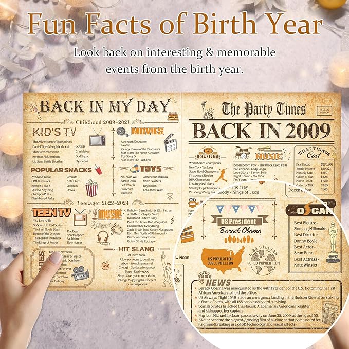 16th Birthday Card for Girls Boys, 3D Pop Up 16th Birthday Gifts Cards, Happy 16 Birthdays Decorations for 16 Year Old Son Daughter, Funny Back In 2009, Classy Vintage