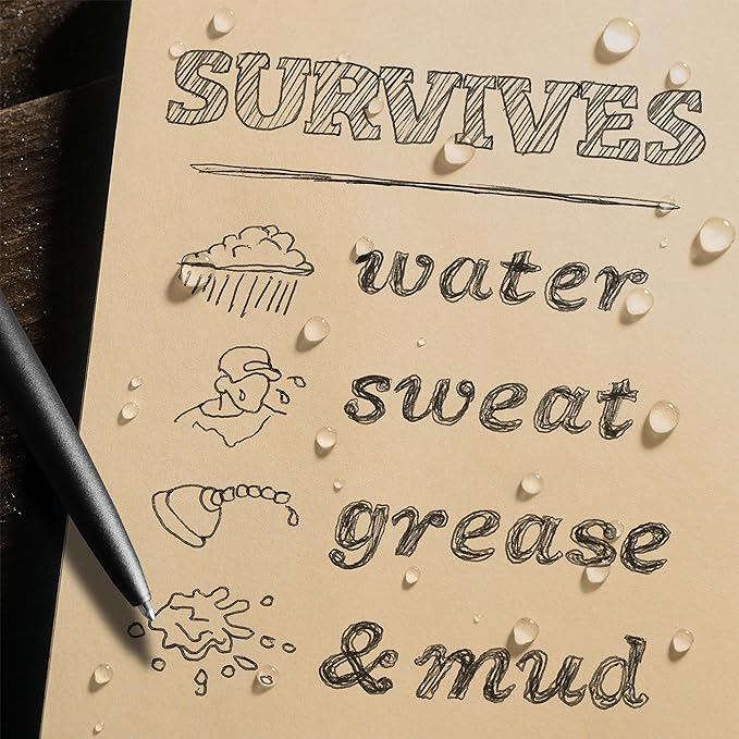 Rite In The Rain Weatherproof Complete Field Planner Kit, 4.625" x 7 " Tan Sheets, Black Cover (No. 9255B)