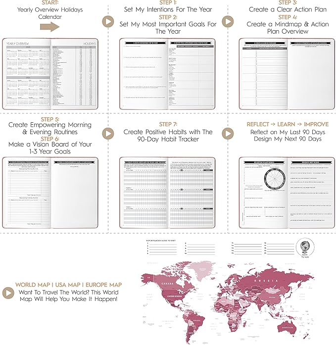 Harmony Goal Planner - A 12 Month Journey to Bring Harmony In Your Life, Increase Productivity, Passion, Success & Happiness - Life Planner, Habit-Tracker, Gratitude Journal & Organizer (Undated)