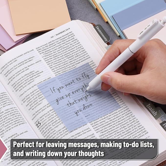 Mr. Pen- Transparent Sticky Notes, 3”x3”, Dreamy Pastel, 12 Pads, 600 Sheets, See Through Sticky Notes, Bulk Sticky Notes Transparent, Translucent Sticky Notes, Clear Transparent Sticky Notes Clear