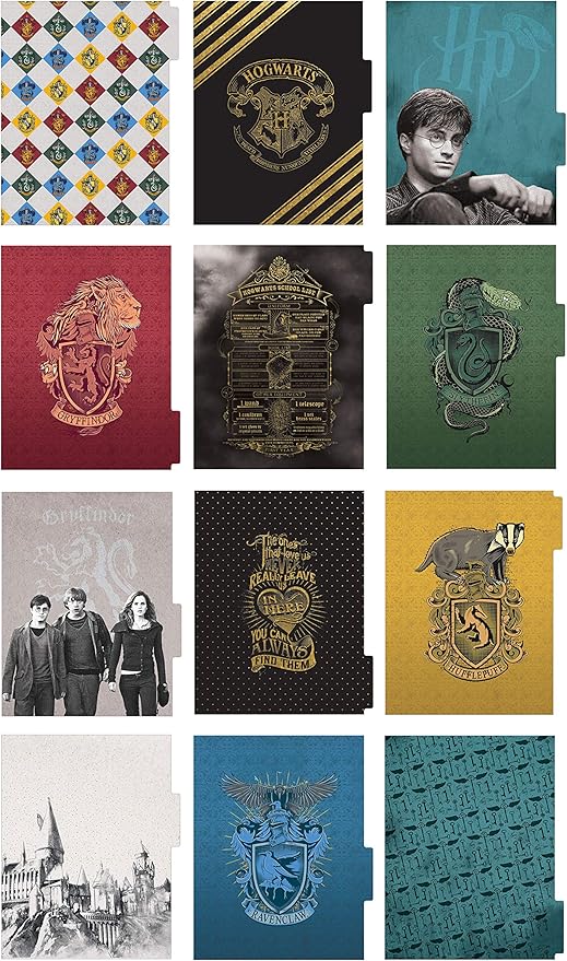 Paper House Productions Harry Potter 12 Month Undated 9.5" Planner with Month and Event Flag Stickers - Hogwarts at Night