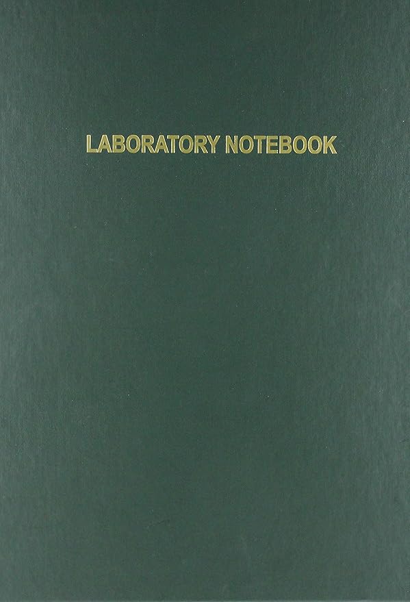 BookFactory Green Lab Notebook/Laboratory Notebook - 96 Pages (.25" Grid Format) 8 7/8" x 11 1/4", Green Cover, Section Sewn Hardbound (LIRPE-096-LGR-A-LGT1)