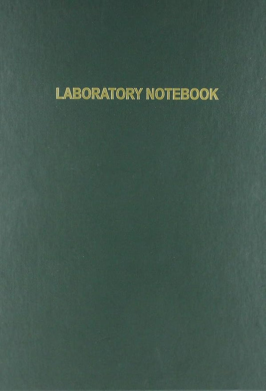 BookFactory Green Lab Notebook/Laboratory Notebook - 96 Pages (.25" Grid Format) 8 7/8" x 11 1/4", Green Cover, Section Sewn Hardbound (LIRPE-096-LGR-A-LGT1)