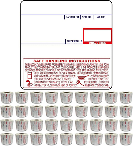 CAS LST-8040 Printing Scale Label, 58 x 60 mm, UPC/Safe, 36 Rolls per Case, CAS Scale Labels 8040, Guaranteed Quality, Try It!.