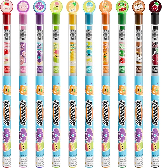 Smencils - Patented Gourmet Scented Graphite HB #2 Pencils Made from Recycled Newspapers, 10 Count, Gifts for Kids, School Supplies