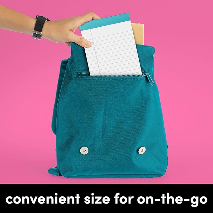 PAPERAGE Lined Legal Pads, (Rainbow), 6 Pack, 50 Sheets Each, Wide/Legal Ruled, Note Pads, Paper, 5 inches x 8 inches