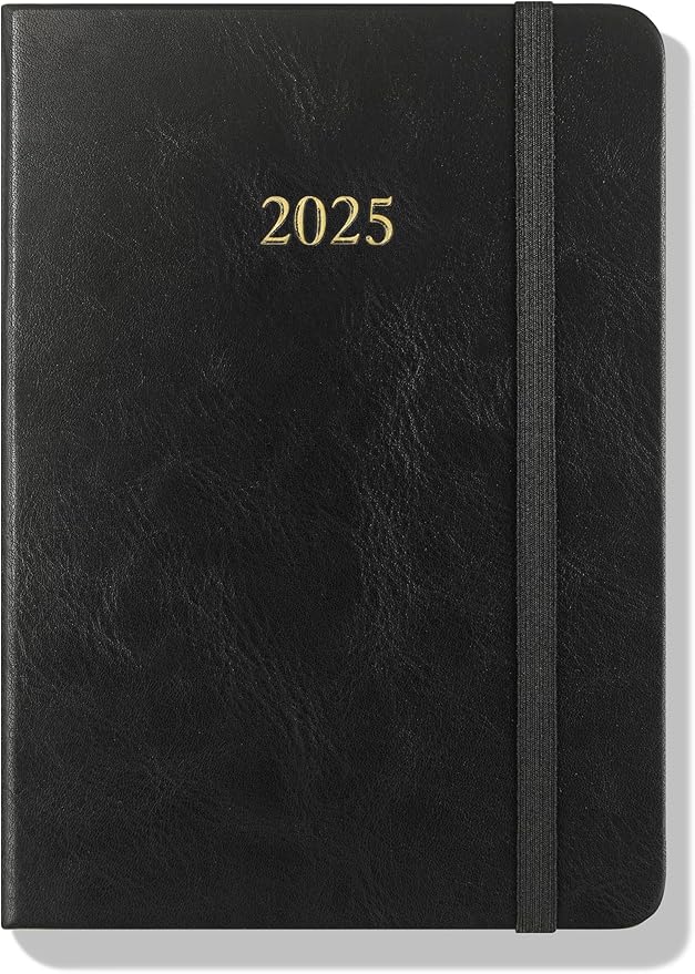 Wykeham's Executive 2025 Daily Journal Planner (Black, 4.5"×3.5")