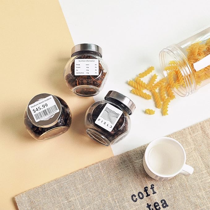 Phomemo Original [6x230 pcs] Labels Square Series, 1.57''x1.18'' (40x30mm) M110 M100 M220 M22 M12 M200 Labels, White, 230 Labels/Roll, 6 Rolls, Multi-Purpose Adhesive Thermal Phomemo Labels