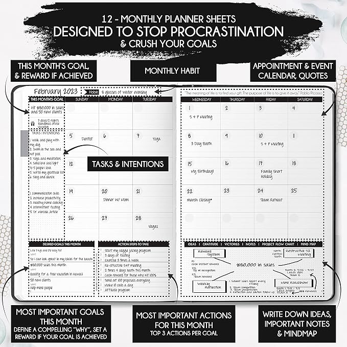Harmony Goal Planner - A 12 Month Journey to Bring Harmony in Your Life, Increase Productivity, Passion, Success & Happiness - Life Planner, Habit-Tracker, Gratitude Journal & Organizer