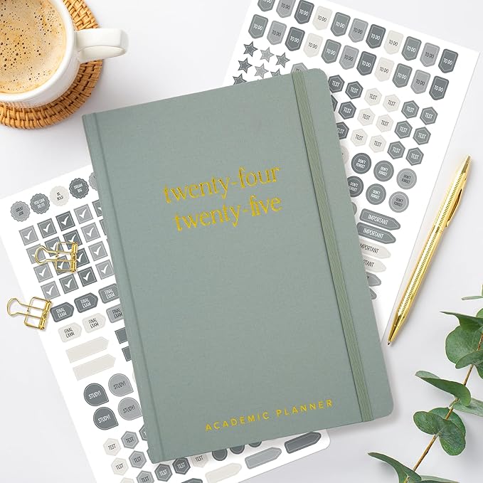 Beautiful 2024-2025 Academic Planner - A 6.7" x 9.7" Daily Planner for Women or Men with Weekly & Monthly Spreads For The 24-25 School Year - Runs From July 2024 - June 2025
