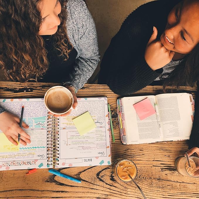 Coffee and Bible Time Prayer Journal: 3 Sticky Note Pads Included, Gold-Colored Spiral Binding, Solid Board Cover, Perfect to Journal Prayers and Grow in Faith