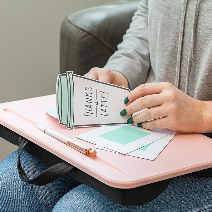 LAPGEAR Compact Lap Desk - Rose Quartz - Fits up to 15 Inch Laptops - Style No. 43104