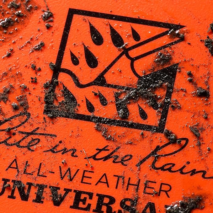 Rite in the Rain Weatherproof Side Spiral Notebook, 4.625" x 7", Orange Cover, Universal Pattern, 3 Pack (No. OR73L3)