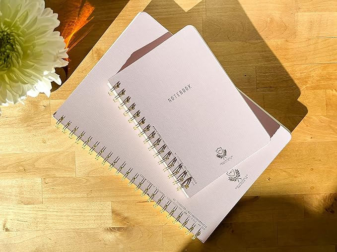 DesignWorks Ink 8.25" x 11.6" Lilac Textured Paper Twin Wire Spiral No. 1 Notebook Journal with 160 Lined Pages for Work, Writing, Journaling
