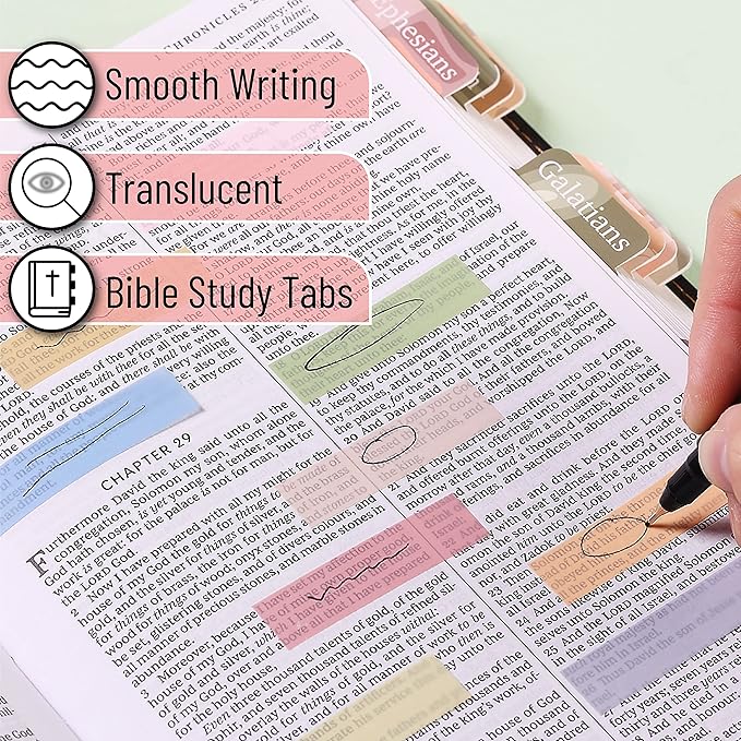 Mr. Pen- Colorful Sticky Tabs, 1600 Pcs, Transparent Page Markers, Annotating Book Tabs